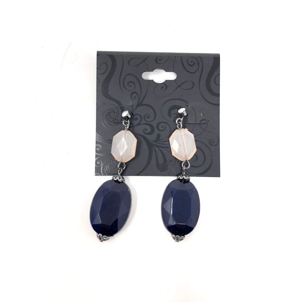 GNW Drop Dangle Earrings Blue Pink Rhinestone NEW